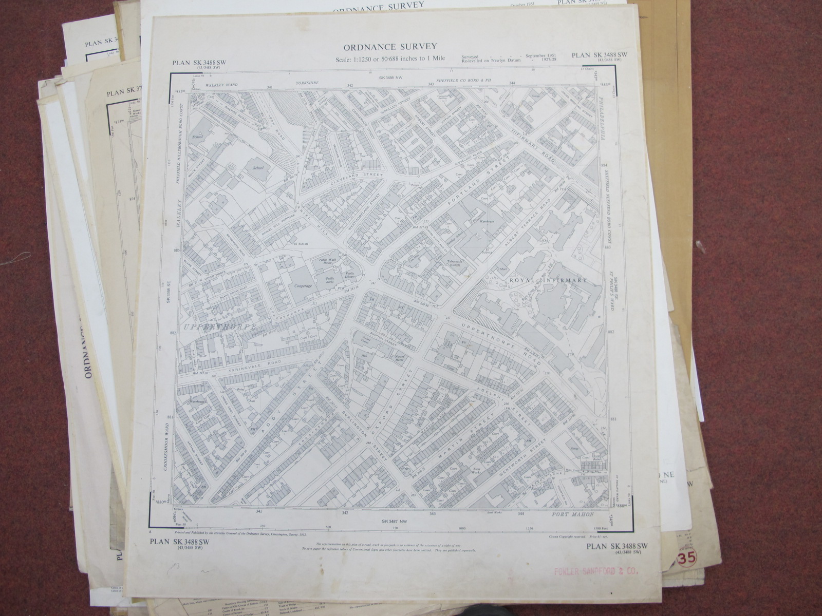Sheffield North Maps, Meadowhead, Park, Tinsley, Upperthorpe - dates noted 1953, 1954, 1962, some - Image 6 of 10