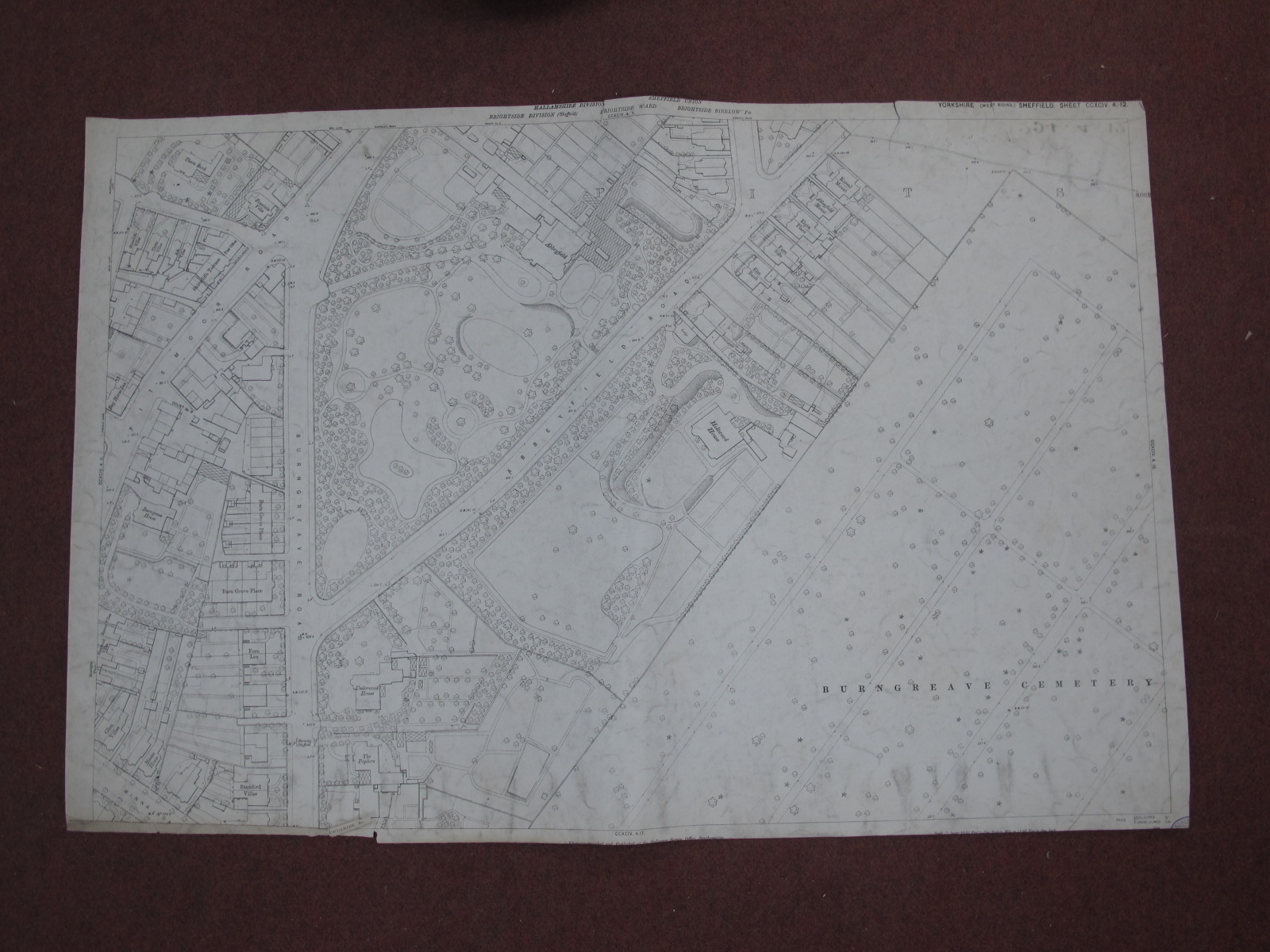 Sheffield Maps, Brightside, Burngreave - some dates noted, 1893, 1890, various scales, dirty and - Image 2 of 10