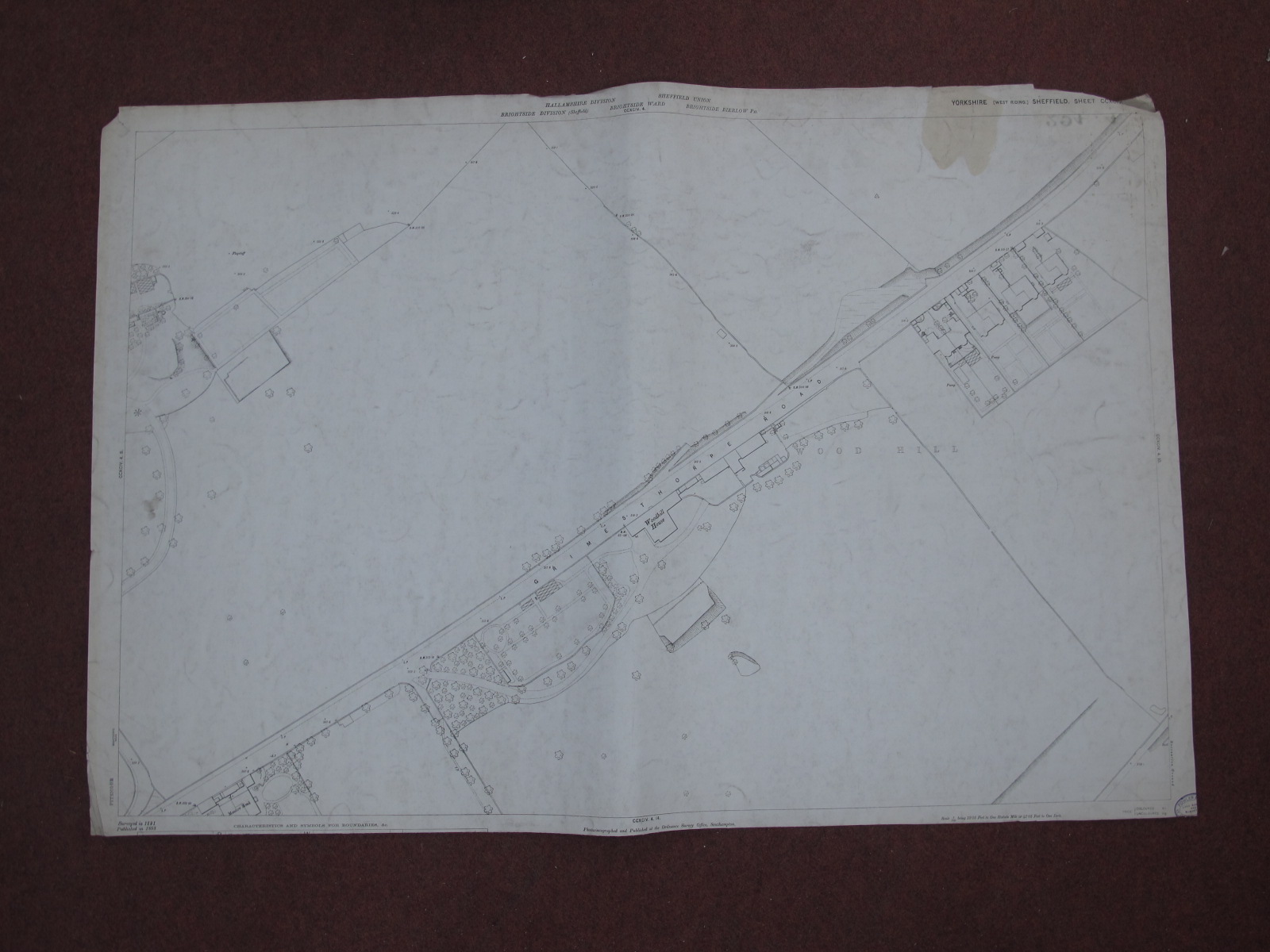 Sheffield Maps, Brightside, Burngreave - some dates noted, 1893, 1890, various scales, dirty and - Image 3 of 10