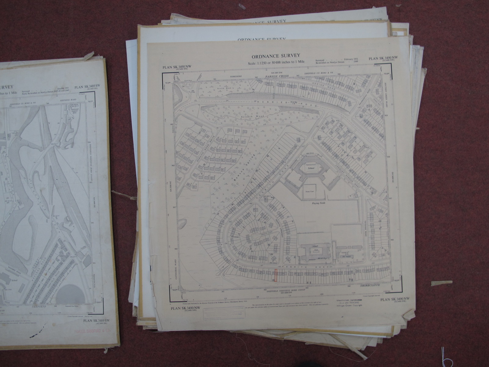 Sheffield Central, North Maps, Parson Cross, Shirecliffe, Firth Park - dates noted 1952, 1953, 1955, - Image 4 of 7