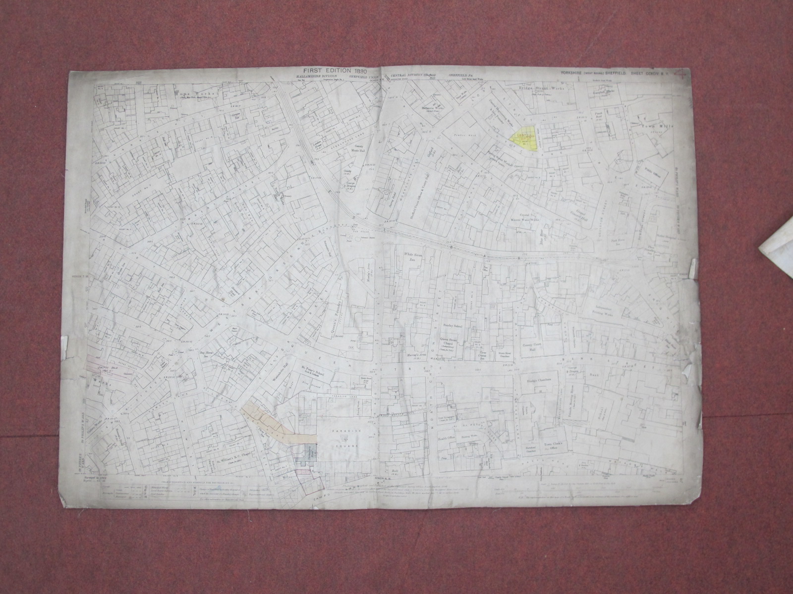 Derbyshire and Yorkshire Maps, some West Riding of Sheffield, to include City Centre, Neepsend,