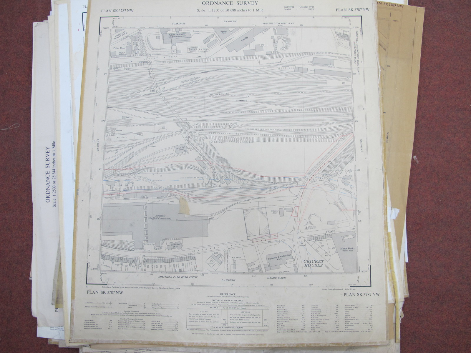 Sheffield North Maps, Meadowhead, Park, Tinsley, Upperthorpe - dates noted 1953, 1954, 1962, some - Image 9 of 10