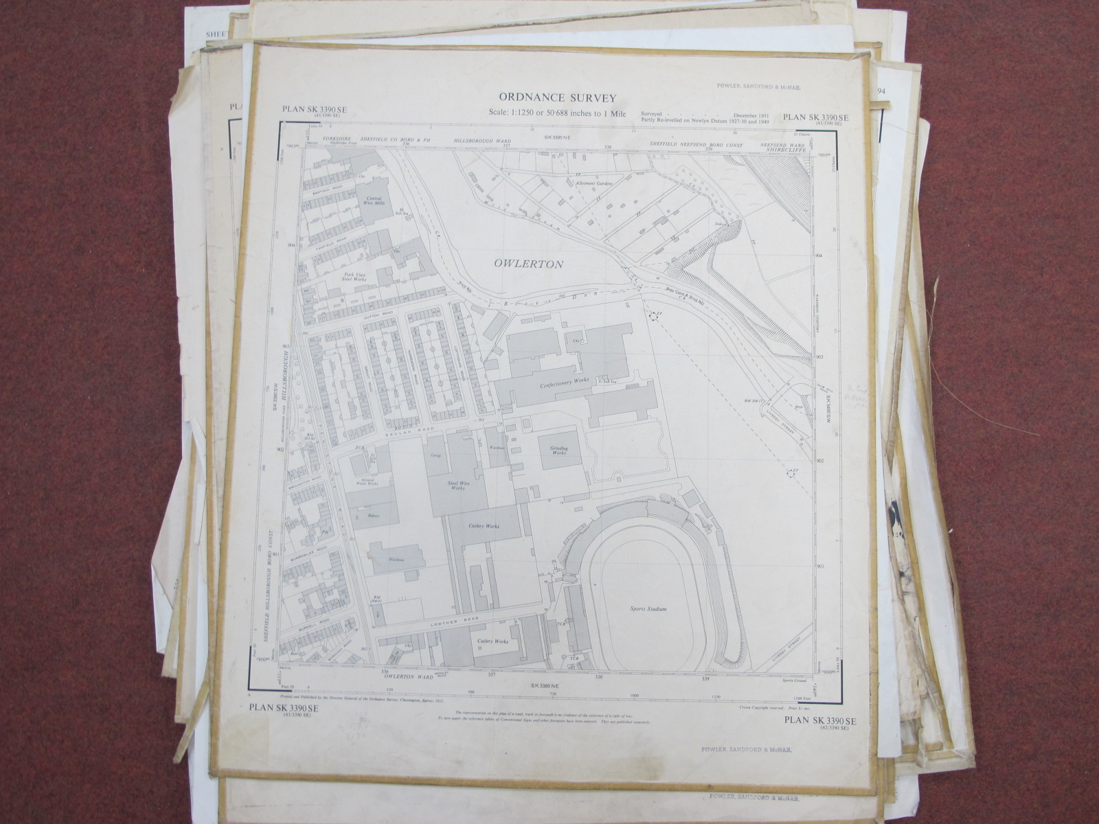 Sheffield Central, North Maps, Neepsend, Wadsley Bridge, Hillsborough - dates noted 1951, 1954, - Image 3 of 10