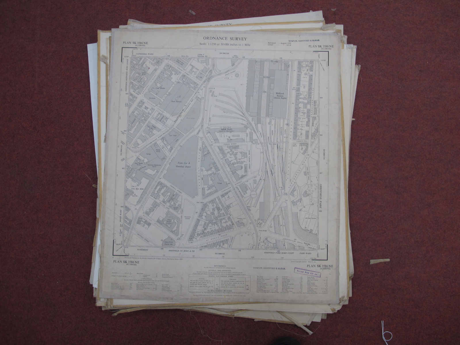 Sheffield Central, North Maps, Parson Cross, Shirecliffe, Firth Park - dates noted 1952, 1953, 1955,