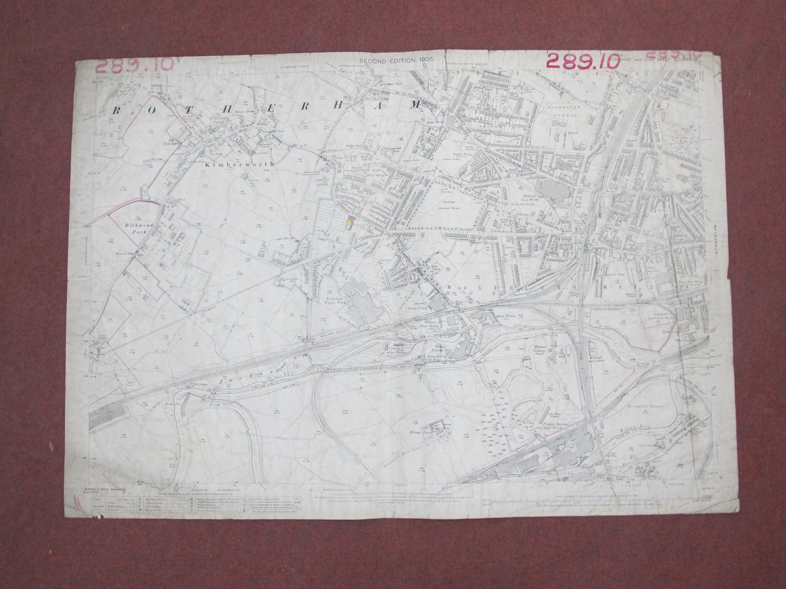 West Riding Yorkshire Maps, Rotherham and area - some dates noted 1903, 1905, 1929, various - Image 5 of 10