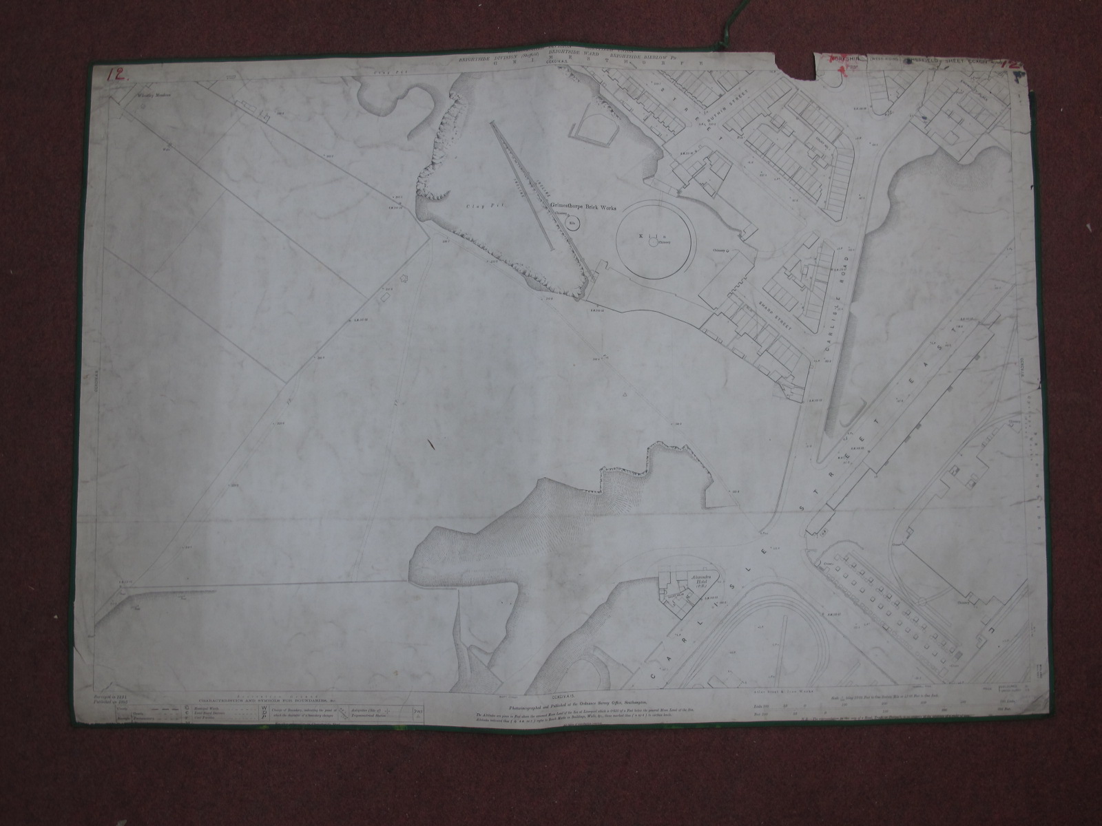 Sheffield Maps, Brightside, Burngreave - some dates noted, 1893, 1890, various scales, dirty and - Image 5 of 10