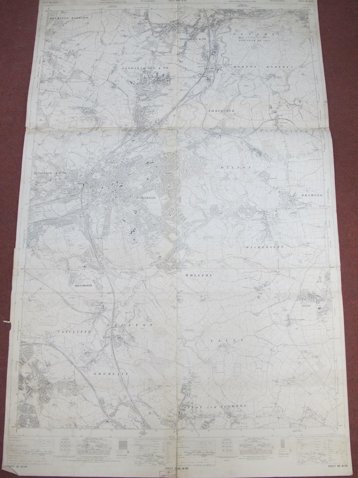 West Riding Yorkshire Maps, Rotherham and area - some dates noted 1902, 1903, 1922, 1935, various