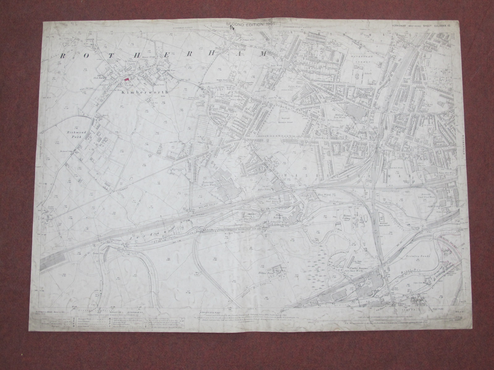 West Riding Yorkshire Maps, Rotherham and area - some dates noted 1903, 1905, 1929, various - Image 6 of 10