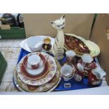 Carlton 'Rouge Royal' Dish and Salad Dish, Limoges and other ceramics:- One Tray.