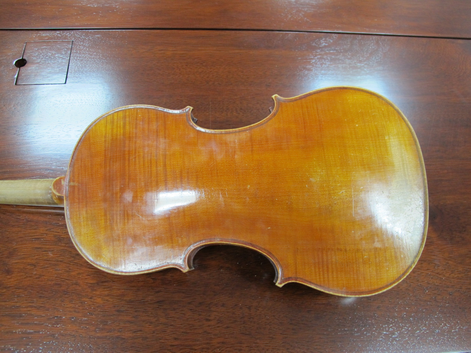 Violin, J.T.L Dulcis Et Fortis, signed inside, one piece back, together with two bows and a case - Image 2 of 12