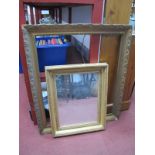 A Gilt Rectangular Framed Wall Mirror, 64 x 51.5cm, gilt picture frame 81 x 94cm (2).