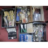 A Large Quantity of Cutlery, cased and loose. Dressing table ware.