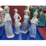 Lladro Figurines of Ladies, the tallest 23cm high (4).