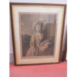 Study of a Society Lady, sepia print, published by Henry Graves, signed by Thomas Appleton 72 x 56.