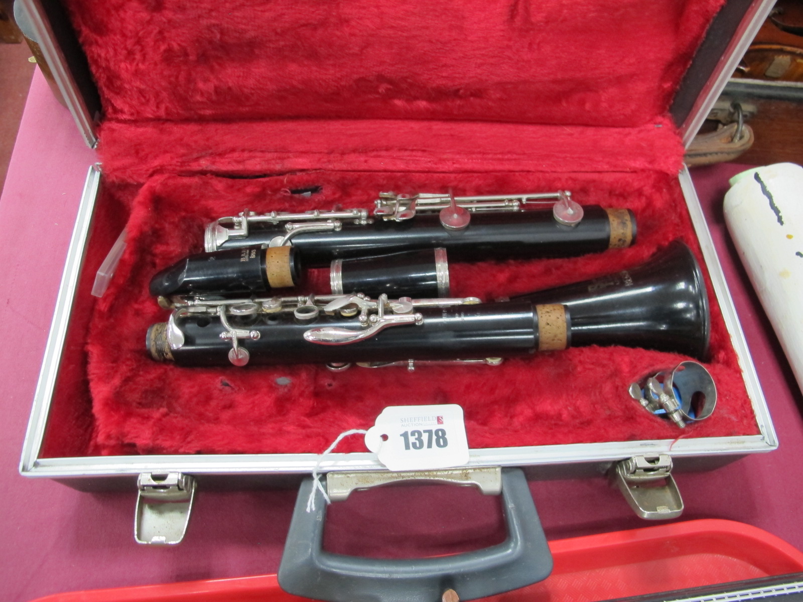 Boosey & Hawkes Regent Ebonized Clarinet, with nickel mounts, five sectional, with accessories, in