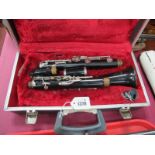 Boosey & Hawkes Regent Ebonized Clarinet, with nickel mounts, five sectional, with accessories, in