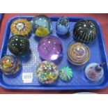 Paperweights - Caithness 'Tender Touch', 'Moondrop', Island Studio, Milliefiori, etc (11):- One