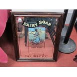 Fairy Soap Limited Edition Mirror, based upon an actual soap advertisement of 1901, in wooden frame,