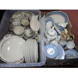 Johnson's Indian Tree Dinner Service, Royal Doulton, Myott and other ceramics:- Two Boxes.