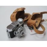 Mycro Mini Camera 1:4.5 F=20mm, in leather casing.