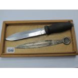 Geothe 1832 - 1931 Poet, Playwright, Scientist, etc, stamped 835 paper knife, solar divers knife,