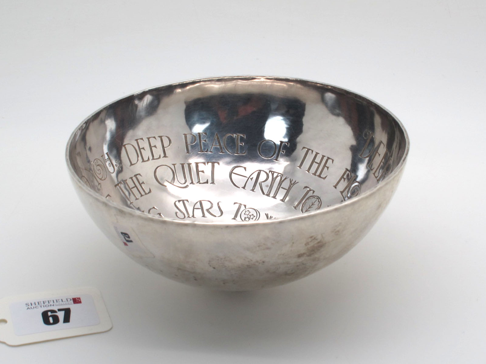 Graham Leishman Stewart; A Modern Scottish Hallmarked Silver 'Deep Peace' Bowl, Edinburgh 1997, of