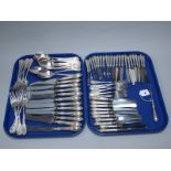 A c.XIX Century Decorative German Part Canteen of Cutlery, including table knives and forks (12