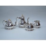 A Britannia Standard Hallmarked Silver Four Piece Tea Set, Goldsmiths & Silversmiths Co Ltd,