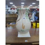 Clarice Cliff Large Bulbous Shaped Pottery Vase, with floral decoration (chip to rim), blue mark