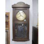 1930's Oak Cased Regulator Wall Clock, with eight day movement.