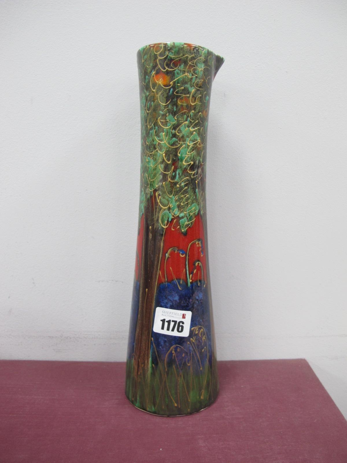 An Anita Harris 'Bluebell Wood' Chimney Vase, gold signed, 30.5cm high.