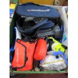 Diving Equipment, including snorkeling tube, torch, rescue mask and pulley, first aid kit, depth