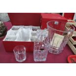 Taille Man Crystal Glass Whisky Set and J. Norie Champagne Bucket, limited edition of 500, 23cm