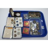 A Collection of GB and All World Coins, includes a Victoria 1889 silver crown, pre-1947 and XIX