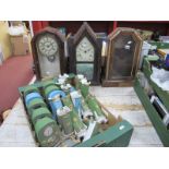 Three American Late XIX Century Mantle Clock, two with white dials, in need of restoration, one case