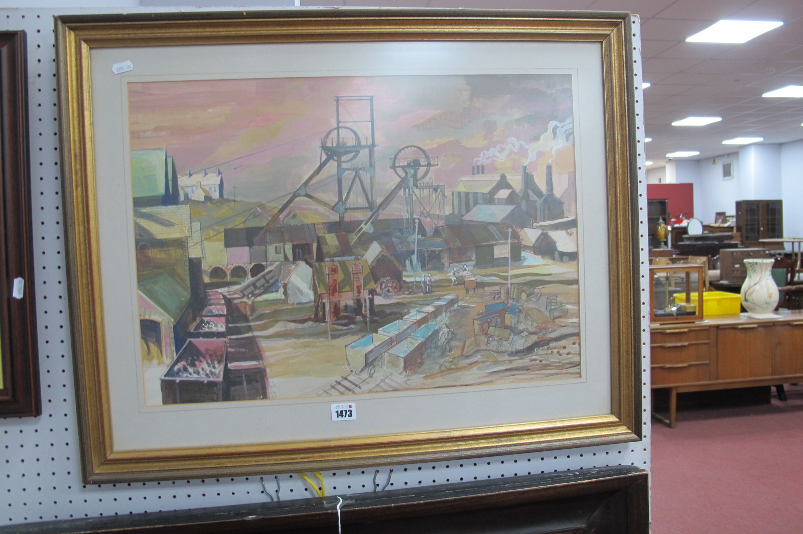 Elwyn Thomas (Welsh Artist, b.1932), A Busy Colliery Scene, mixed media, signed and dated 1987, 40 x