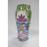 An Anita Harris Homage to Monet 'Lillies' Bella Vase, gold signed, 17.5cm high.