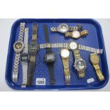 Gents Wristwatches - including Oris, Citizen, Seiko, Casio Digital. (10)