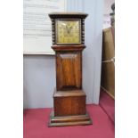 A Small Oak Longcase Clock, 31cm high.