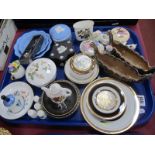 WITHDRAWN Wedgwood Jasper Ware, trinket boxes, dishes, Wade Viking ships, etc:- One Tray.