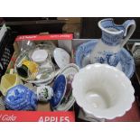 Portmeirion Fruit Bowl and Plates, Rington's tea caddy (cracked), campagna vase, etc:- One Box; '