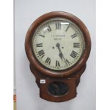 An Early XX Century Mahogany Wall Clock, by J.H. Richardson, Hartshill, with white dial and Roman