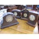 An Early XX Century Oak American Mantle Clock, the white dial inscribed "Made By The Sessions