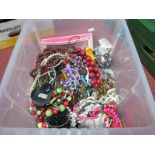 A Mixed Lot of Assorted Costume Jewellery, including beads, bangles, etc :- One Box