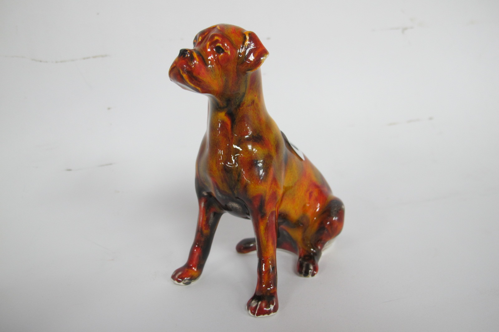 An Anita Harris Multi-Coloured Boxer Dog Figure, gold signed, 12cm high.