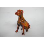 An Anita Harris Multi-Coloured Boxer Dog Figure, gold signed, 12cm high.