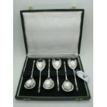 A Set of Six Hallmarked Silver 'Owl Knopped' Spoons, R&B, London 1986, 16th Century style (