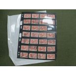 G.B A Stocksheet of KGV Five Shilling Seahorse Stamps, mostly heavy used and a few faults, twenty