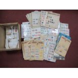 A Box Containing a Large Quantity of Stamps, in early vendors packets, on cards, etc, contains a mix