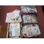 An Accumulation of Worldwide Stamps, (many early), on and off paper, stored in two biscuit tins